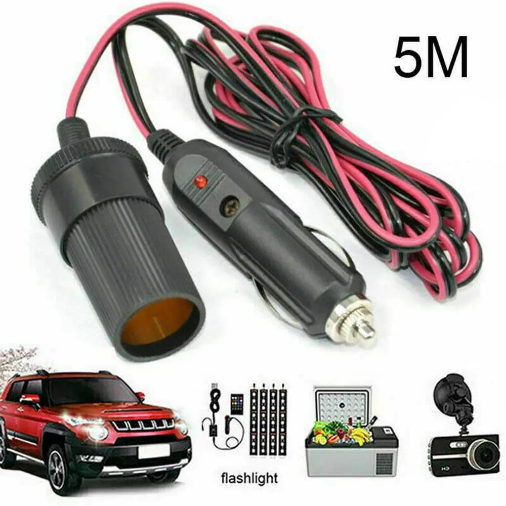 Cavo di prolunga per presa accendisigari auto 5M 12V con adattatore caricabatterie