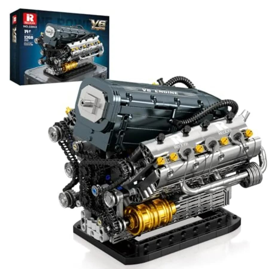 Set di Costruzioni Motore V6 per Adulti 33013, Giocattolo Meccanico da Costruire, Kit Modello Motore V6 Technic, Regalo per Adulti Art D