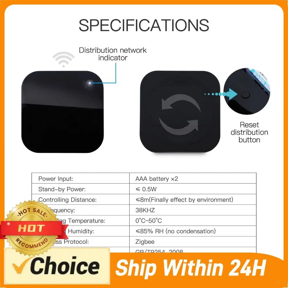 Telecomando wireless compatibile con Alexa, Google Home, condizionatore d'aria, TV, telecomando IR alimentato da
