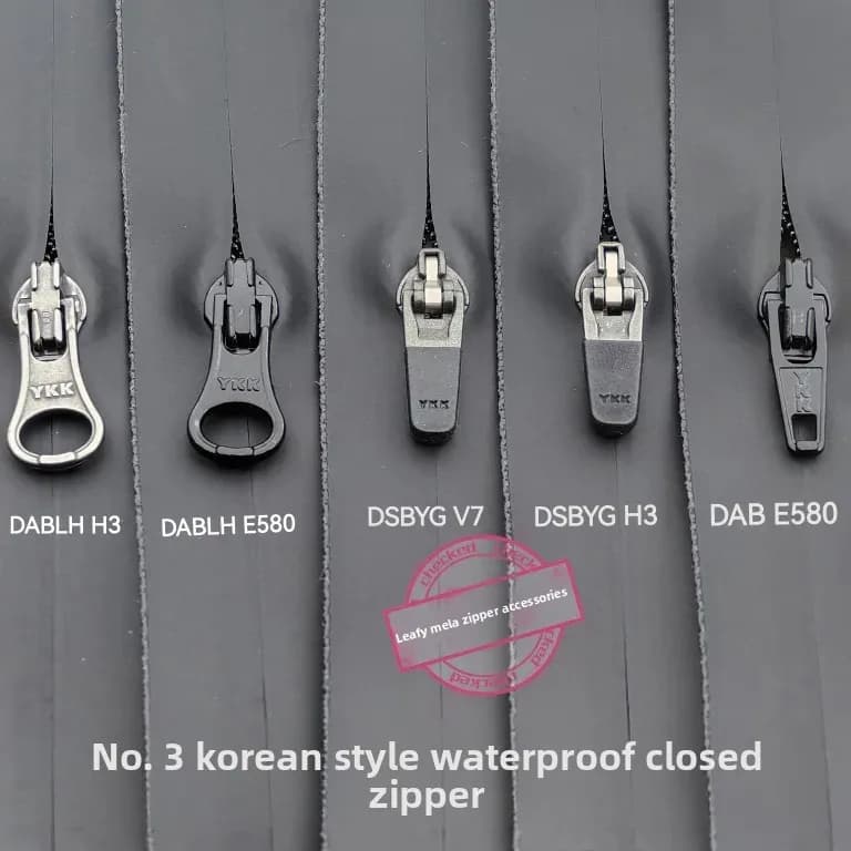 YKK N. 3 cursori con cerniera chiusa impermeabile versione coreana nera 5 borsa per cappotti 15,18,20,22,25,30,35,40,50 cm 2 10 50 pezzi