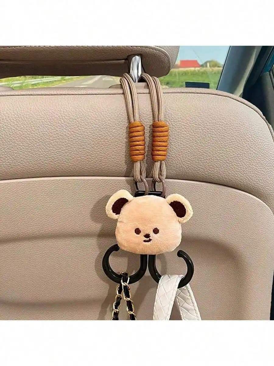 1pc Car Seat Back Hanger Hooks, Dual-Head Hooks For Handbags And Bags, Car Interior Accessory, Convenient Headrest Hanger, Car