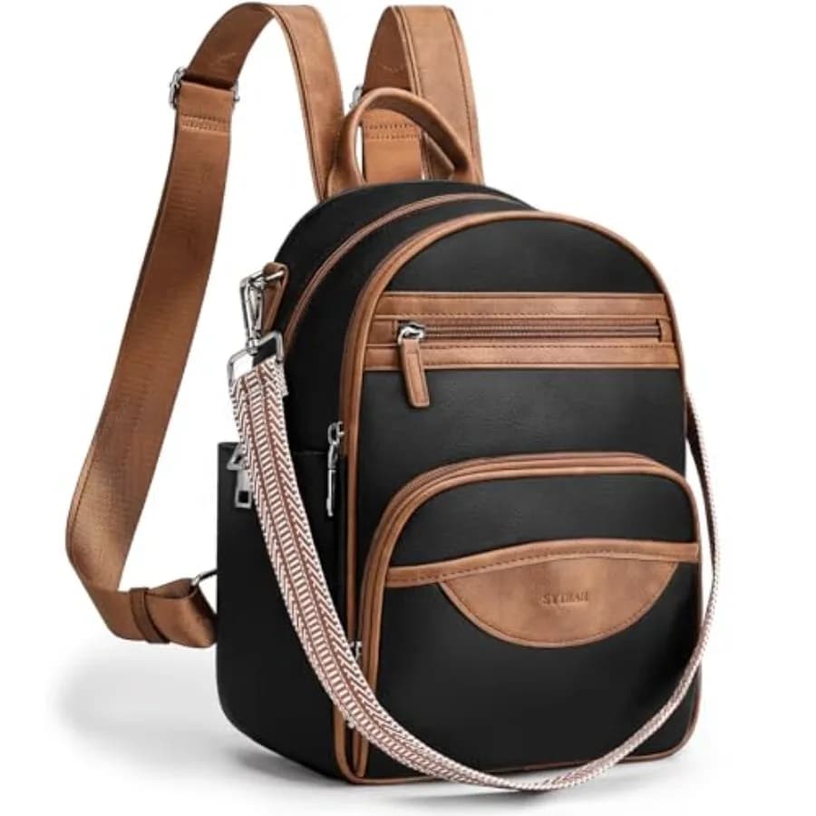 Mini Zaino da Donna, Borsa a Tracolla in Pelle Vegana con Protezione RFID e Tasca per Tablet, Graziosa Borsa a Spalla per Viaggi