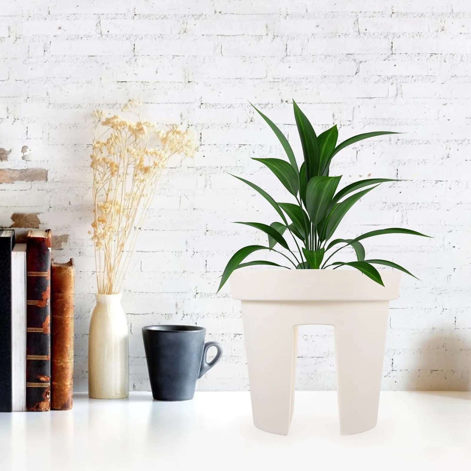 1 Pezzo Vaso Creativo in Plastica a Forma di Recinzione, Stile Semplice, Design Rinforzato, per Piante Grasse, Balcone, Giardino, Scrivania