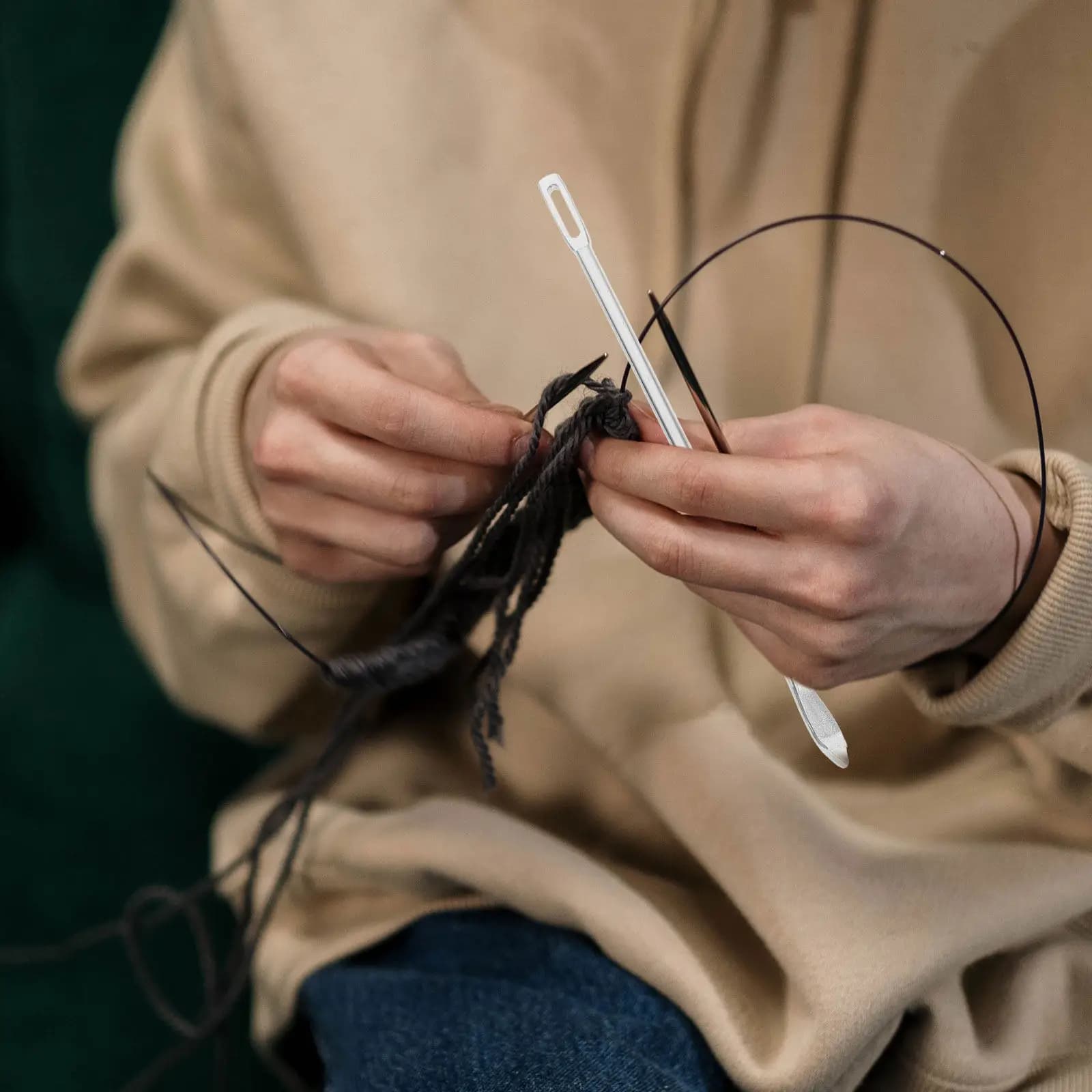 3Pcs Drawstring Threading Tools Metal Needle Set for Pants Hoodies Jackets DIY Sewing Accessories Elastic Rope Puller Cord
