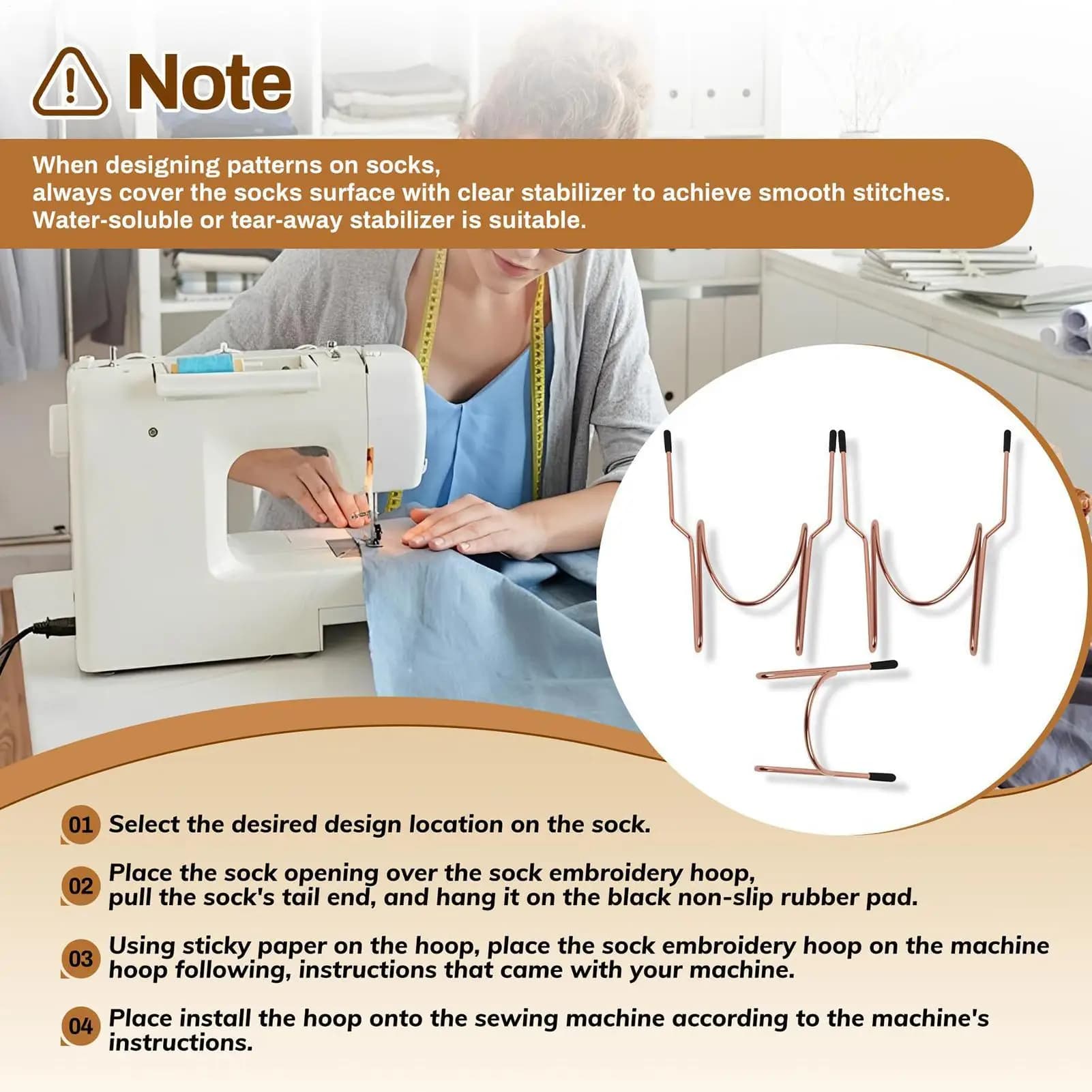 Small Embroidery Hoop Portable Easy Socks Aid Embroidery Hooping Aid For Women Men Adults Beginners Experts Handmade Project