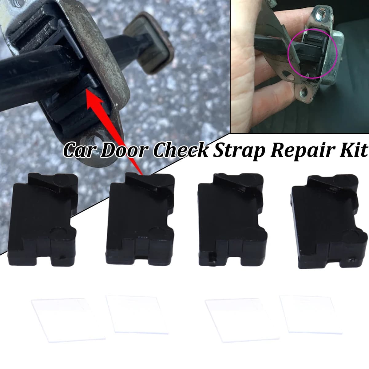 Kit 4 Pezzi per Toyota AQUA I E150 bB II CHASER ETIOS INNOVA, Nuovo Kit di Riparazione Limitatore Porta, Clip per Molla Ammortizzante Nere