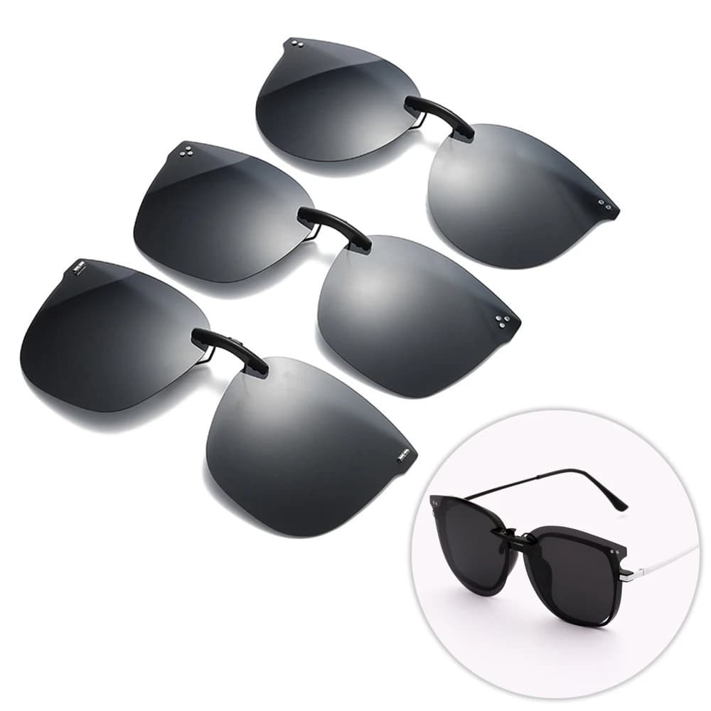 Occhiali da Sole con Clip per Uomo e Donna Polarizzati Protezione UV400 Vintage Occhiali Polarizzati con Clip Visione Notturna per la Guida Goggles