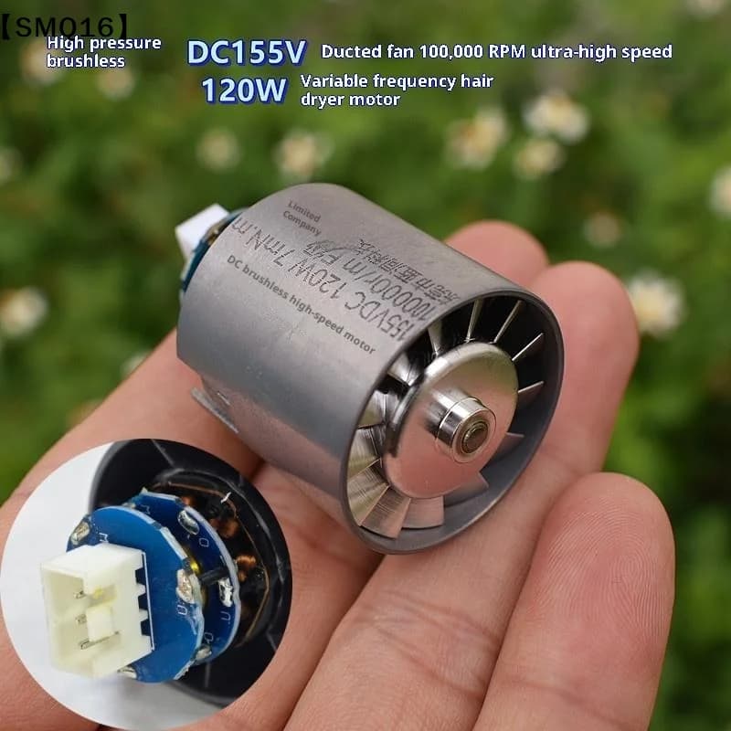 1Pcs Hair Dryer Parts DC155V 120W Micro Brushless Ducted Fan High Voltage 100000rpm Ultra High Speed Brushless Motor【SMQ】