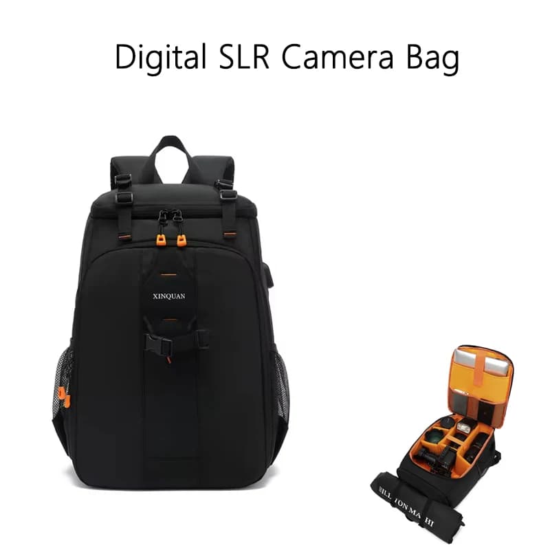 Zaino Impermeabile per Fotocamera Reflex Digitale, Grande Capacità, Antiurto, Scomparto per Laptop, Divisori Personalizzabili, Accessorio per Fotografia