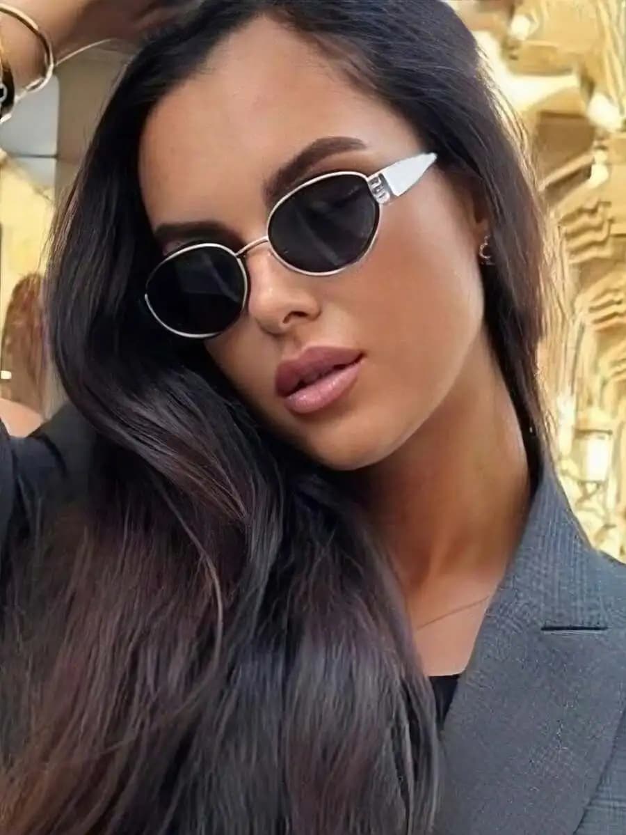 Unisex Small Oval Metal Frame Fashion Sunglasses For Street Travel Party Outdoor UV Protection