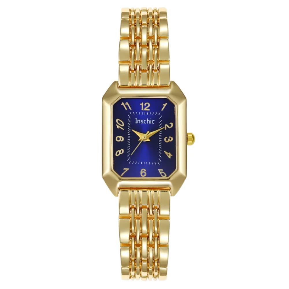 Orologi al quarzo in acciaio inossidabile alla moda con fibbia pieghevole, orologio da polso da donna al quarzo, regalo di lusso, orologio da donna con cinturino quadrato