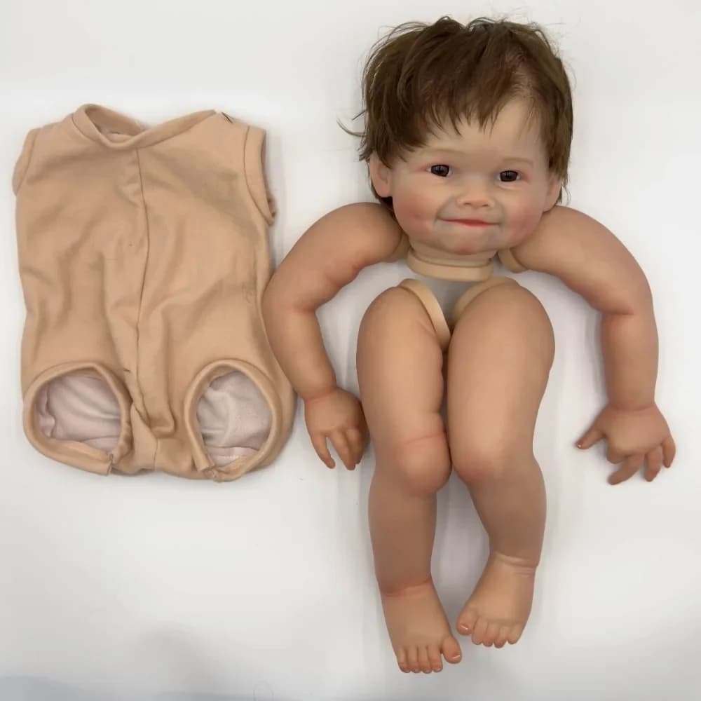 24inch Reborn Doll Kit Raya with Hand Rooted Hair Already Painted Unfinished Reborn Doll Parts with Body and Eyes