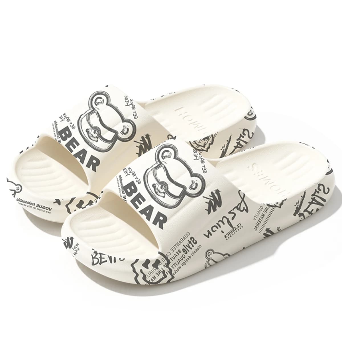 Summer Unisex Cute Printed EVA Slip On Slides Breathable Soft Non Slip Indoor Daily Home Slippers
