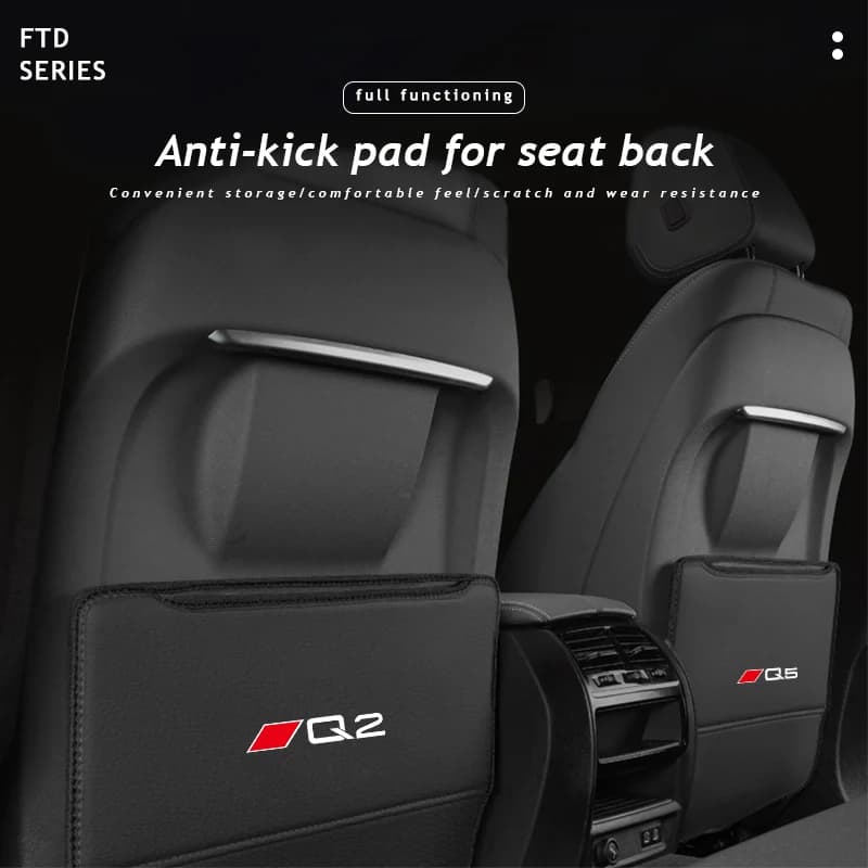Tappetini Anti-calcio per Auto in pelle PU copertura protettiva per schienale Auto per Audi A1 A3 A4 A5 A6 A7 A8 Q2 Q3 Q5 Q7 Q8 TT RS5 RS6 RS7 S7