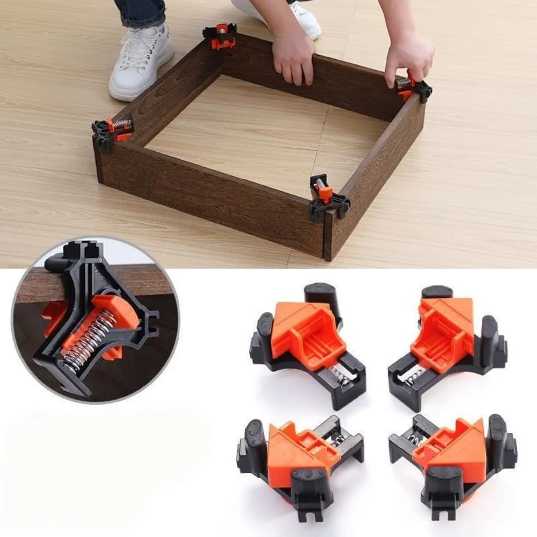 4pcs 90° Right Angle Clamp Fixing Clips Picture Frame Corner Clamp Woodworking Hand Tool Furniture Repaire Photo Reinforcement