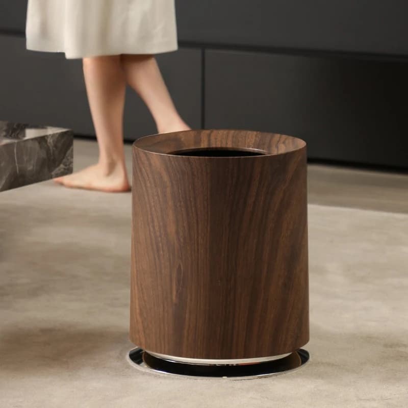 Pattumiera doppia in legno per uso domestico, per camera da letto, soggiorno, bagno, cestino per rifiuti creativo