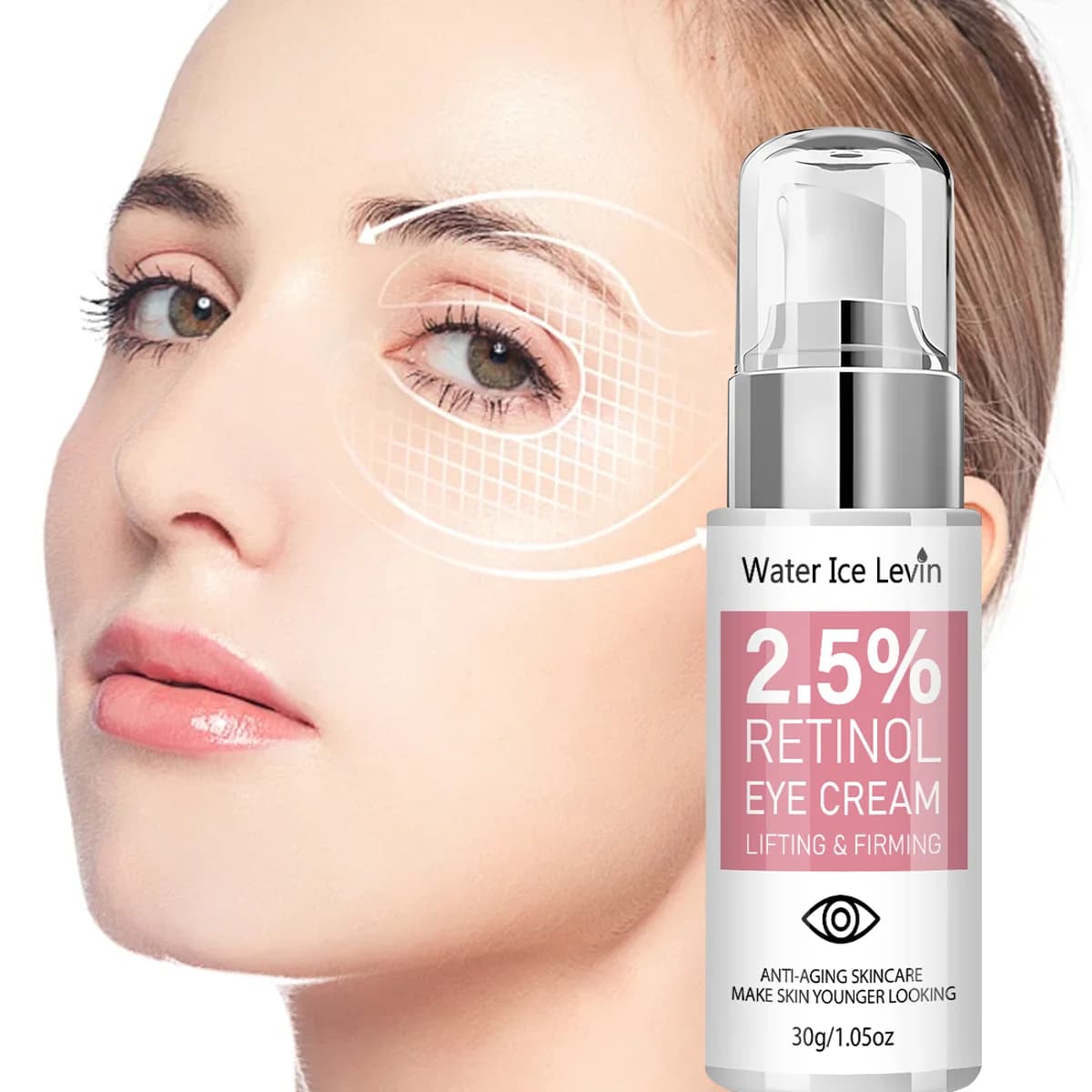 Crema Contorno Occhi Lifting al 2,5% Retinolo con Aloe Vera e Vitamina C - Rassodante, Anti-Età, Idratante per Occhi dall'Aspetto Più Giovane