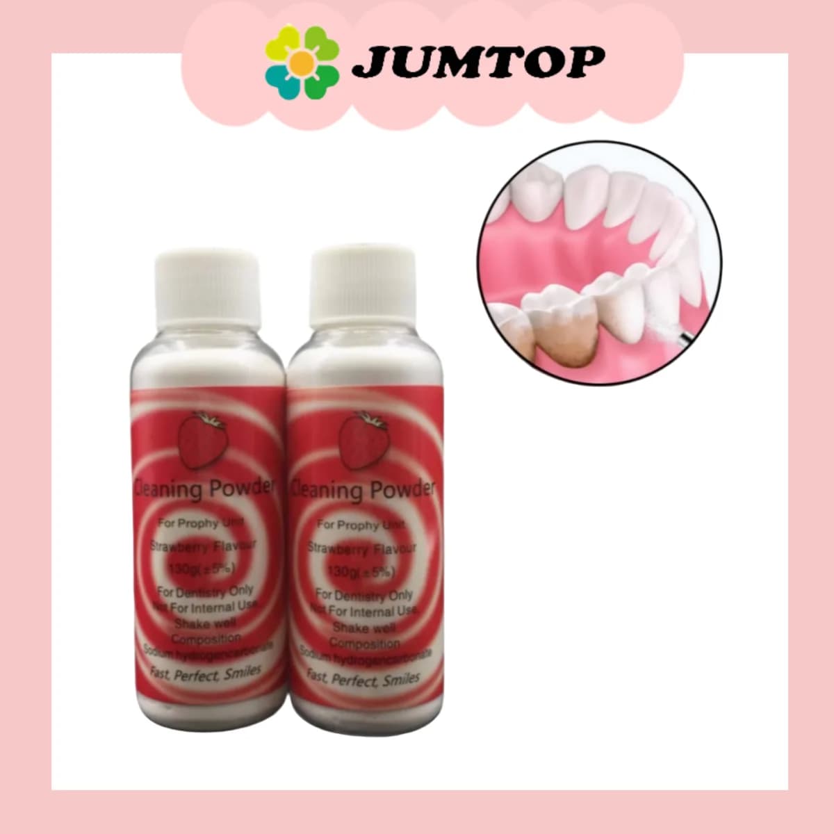 130G Tooth Whitening Powder - 3 Tastes for Plaque and Macchie Removal in Oral Care and Polishing