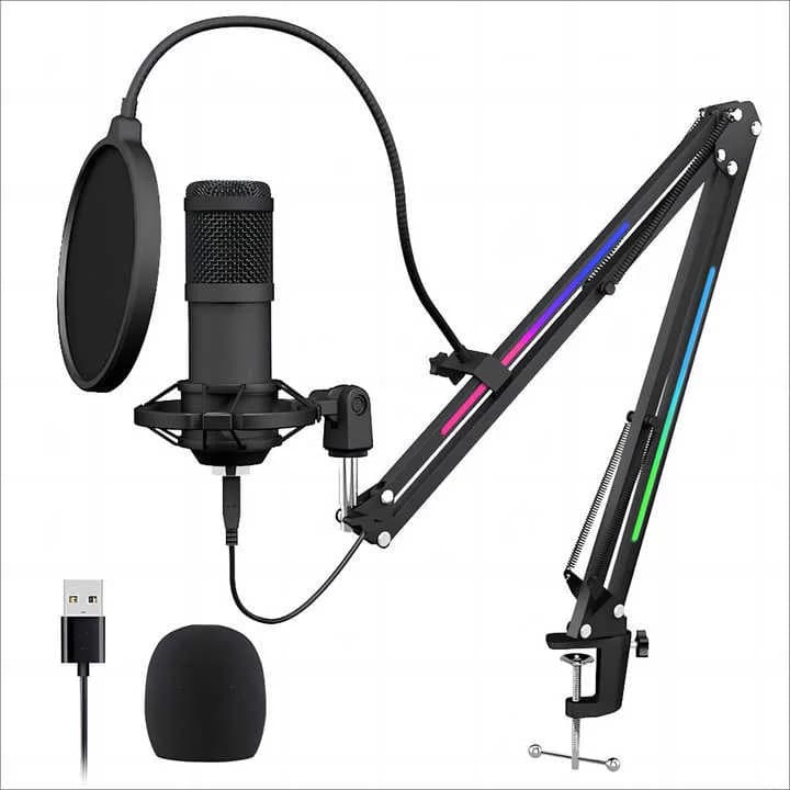 per microfoni da studio a condensatore per registrazione USB professionale Kit per PC Xlr Supporto per PC Rgb Microfono Podcast Record/Stream/Home Studio/Gaming