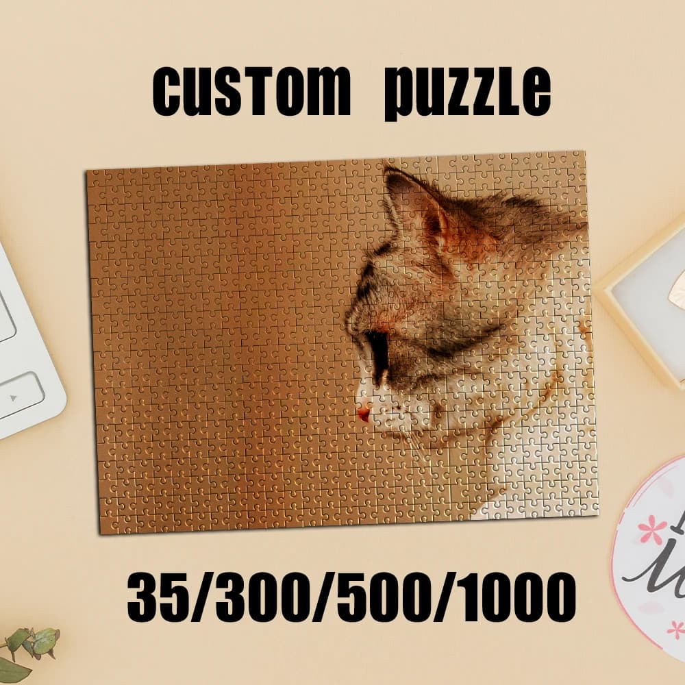 Puzzle personalizzato con foto di animali domestici da 35/300/500/1000 pezzi, caricamento foto per regali di compleanno personalizzati