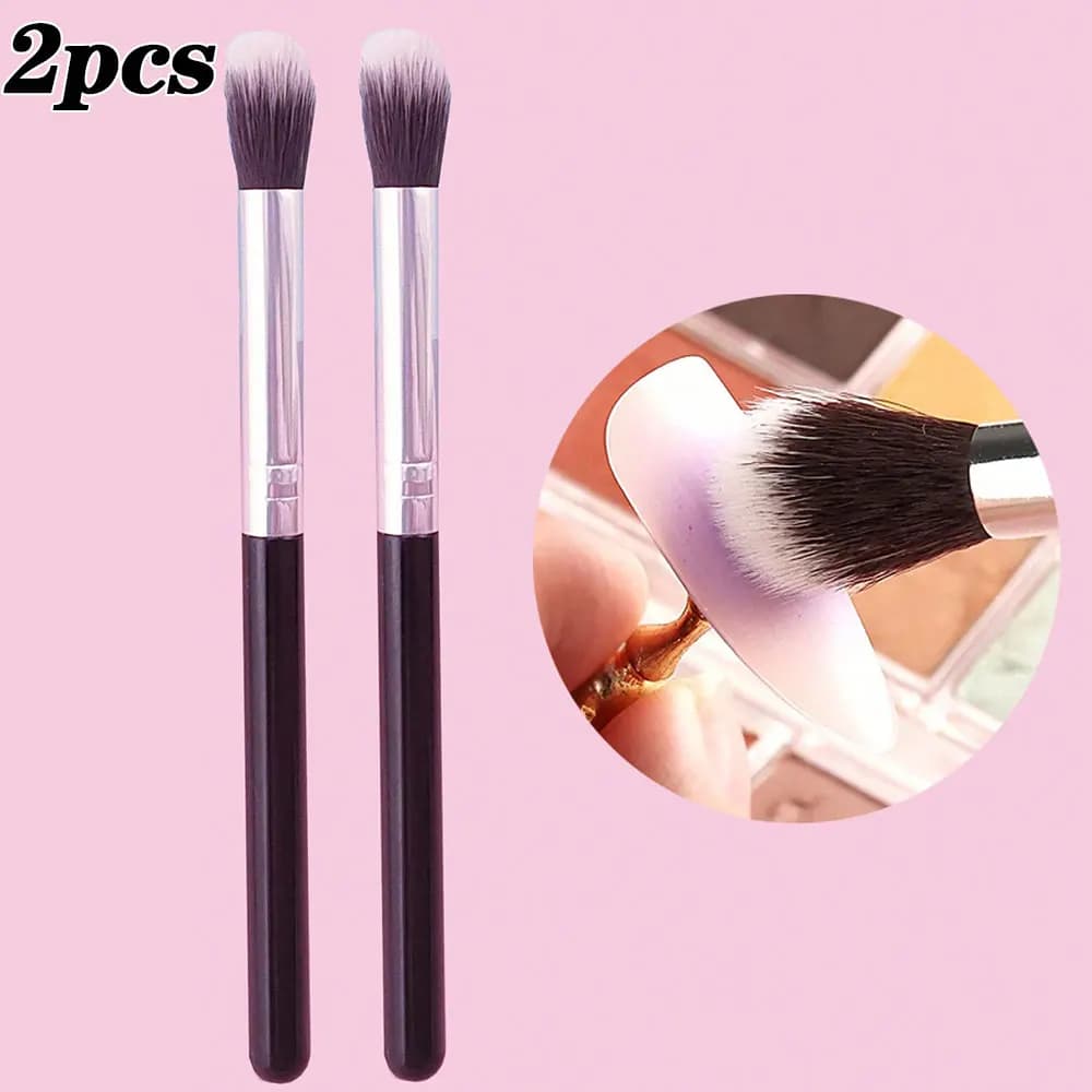 2 pz/set Nail Art Gradiente Blush Pennelli Ombre Sbavature Penne per pittura Testa spessa Manico in legno Pennello per nail art Strumenti per nail art 16 cm