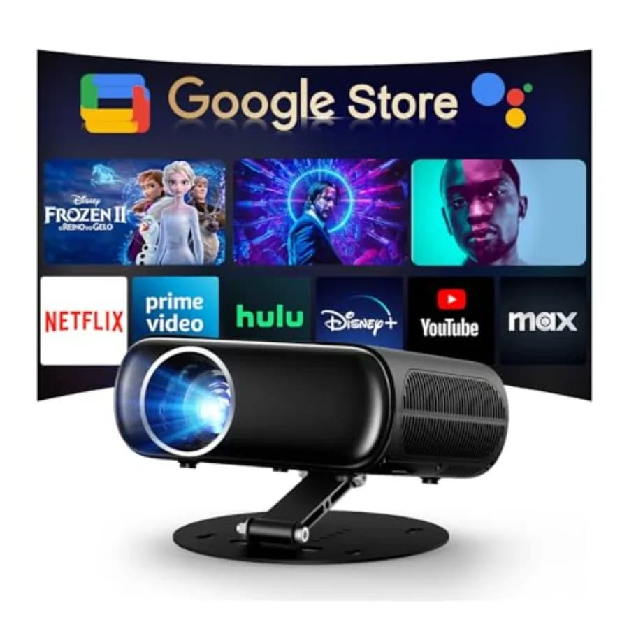 Mini Proiettore C26 con WiFi e Bluetooth, App di Streaming Integrate, Google Voice, Audio Dolby, Zoom, Risoluzione Nativa 1080P, Supporto 4K, Nero