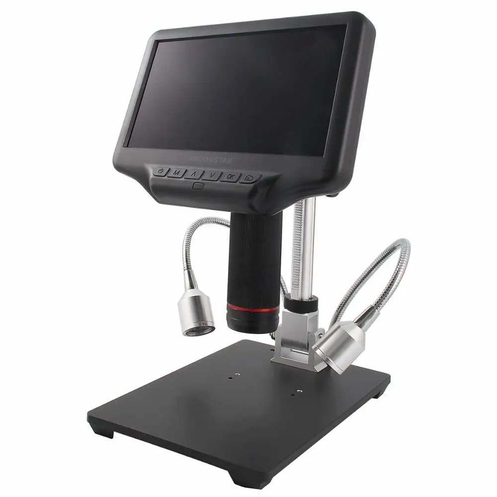 Microscopio Digitale Andonstar AD407 con Schermo da 7 Pollici, LED, Ingrandimento 270X, 4MP, Effetto 3D, Supporto Regolabile