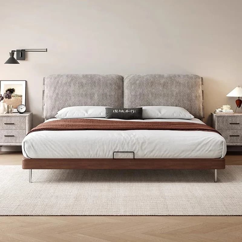 Letto di design in legno Camera da letto Testiere moderne Doppio letto da massaggio semplice Piattaforma Cane umano Letto Matrimoniale Mobili unici