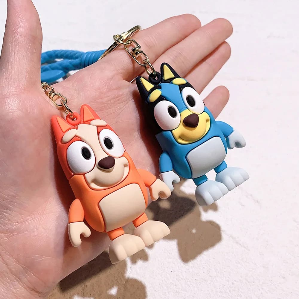 Cartoon Keyring of Bluey and Bingo, Muffin, Coco and Snickers, Decorative Pendants for Children's Backpacks