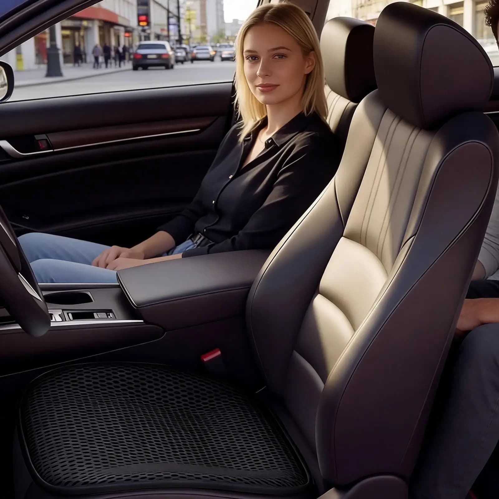 Cuscini per Sedili Auto Traspiranti con Supporto Ergonomico, Comodi per la Guida di Auto, SUV, Camper, Camion e Berlina