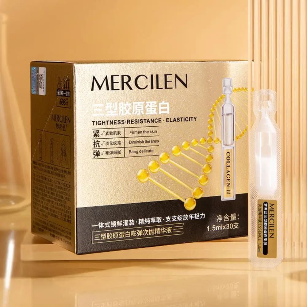 Refreshing treatment with Collagen Ampoules, Quick Absorption Light Formula, Makes Soft and Elastic Skin No Sensation Appiccicosa