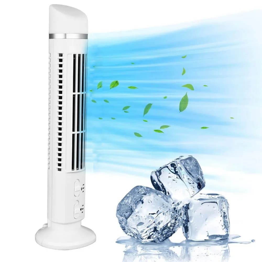 Ventilatore da tavolo USB portatile senza lama con ventola a torre con luce per l'ufficio della camera da letto di casa
