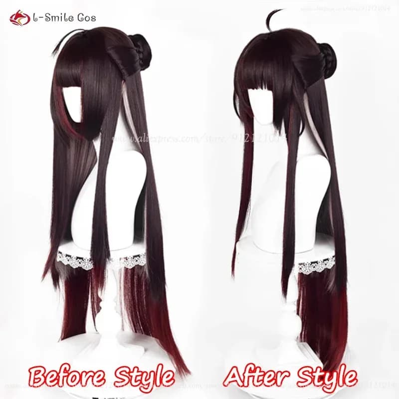 Parrucca sfumata marrone rosso lungo 90 cm HSR Lingsha Parrucche cosplay anime Capelli sintetici resistenti al calore Halloween