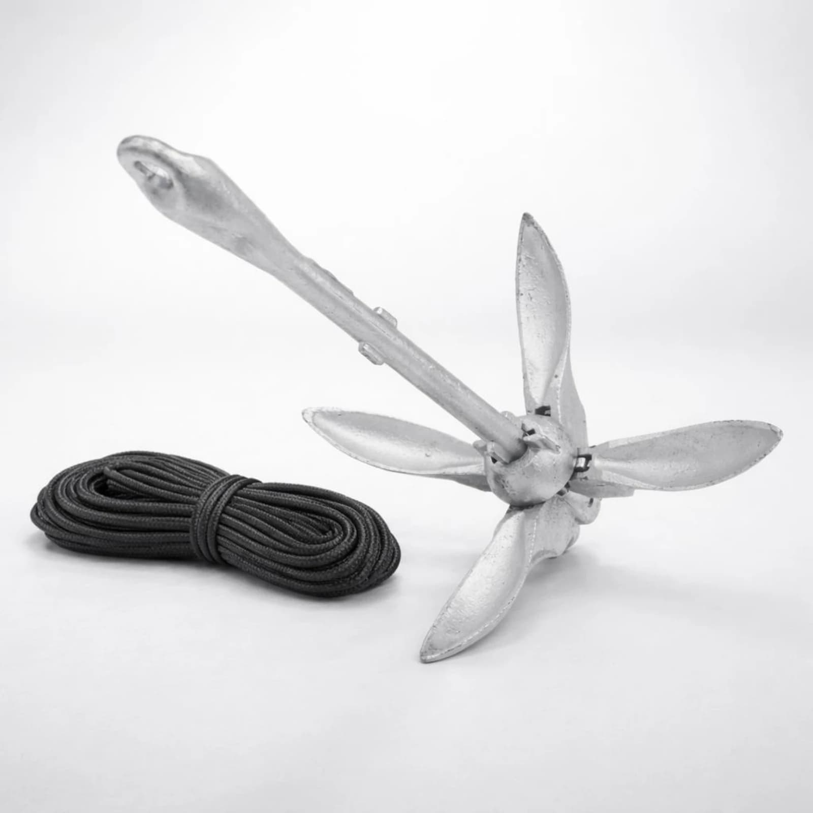 Folding Grapnel Anchor Galvanized A-type Boat Anchor Nautical Equipment Heavy Duty for Compact Watercraft