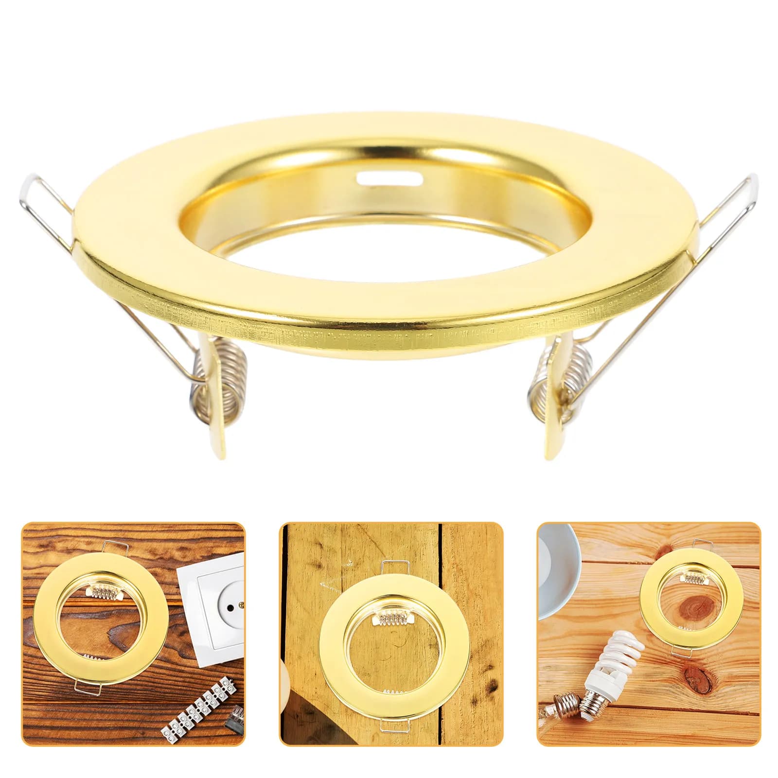 Anello di finitura cromato in metallo per faretti da incasso rotondi, portalampada GU10 MR16, per apparecchi di illuminazione a soffitto
