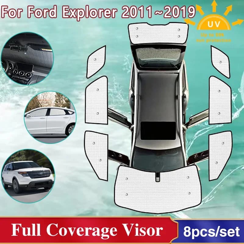 Per accessori Ford Explorer U502 Classic 2011 ~ 2019 parabrezza completo Surround parasole finestrini laterali copertura della visiera accessori per auto
