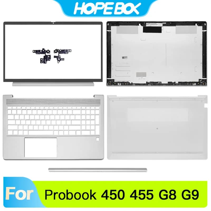 Cover posteriore LCD, Cornice anteriore, Poggiapolsi, Scocca superiore, Scocca inferiore, Coperchio cerniere 52X8QLCTP40 - Ricambio per Probook 450 455 G8 G9