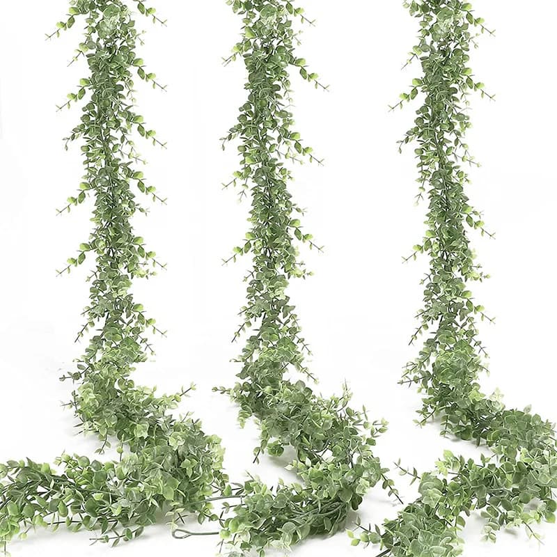6Ft 1.8M Ins Eucalipto Appeso A Parete Pianta Matrimonio Casa Decora Falso Appeso Pianta Verde Artificiale Eucalipto Vite Artificiale