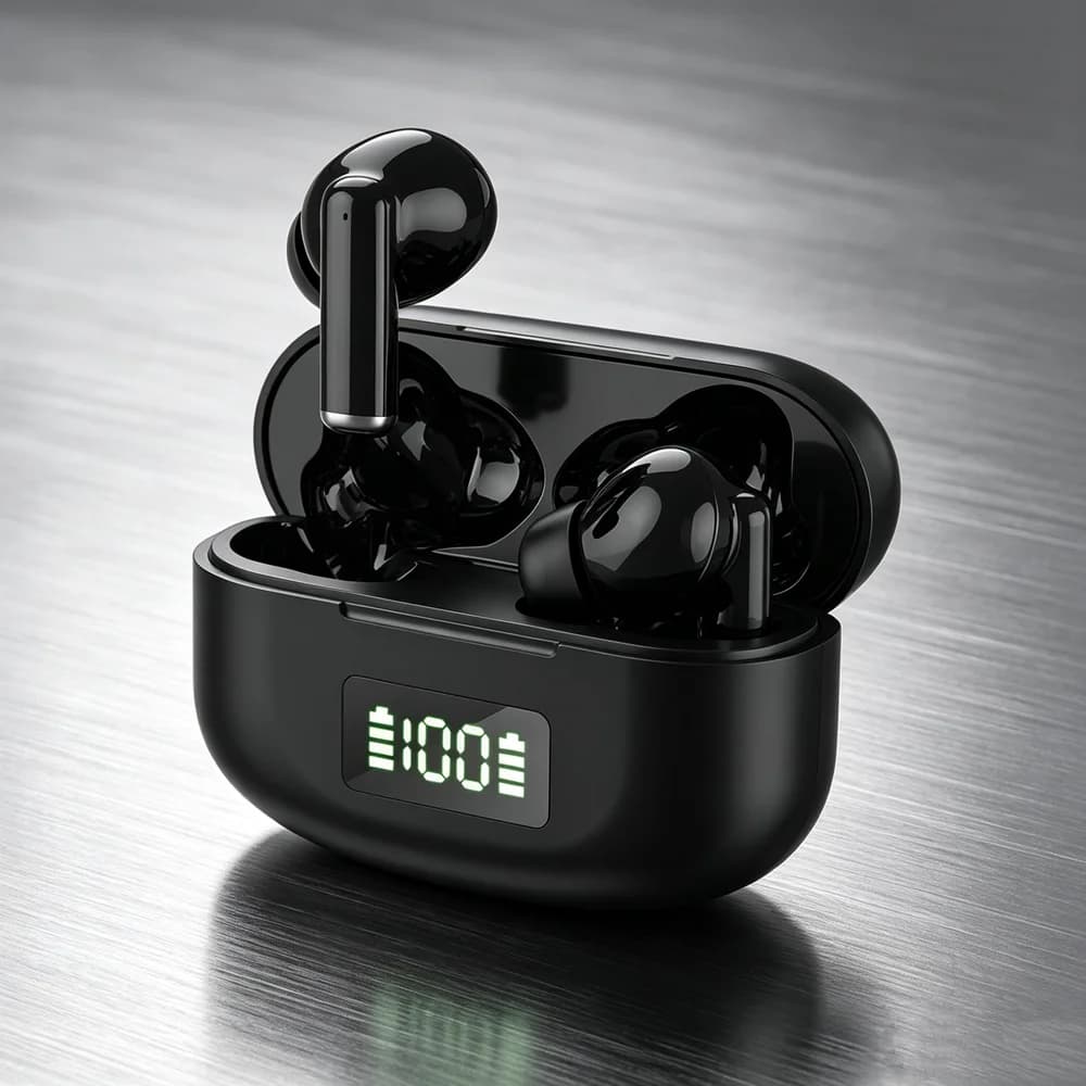Wireless Earphone Noise Cancelling Bluetooth 5.3 Headphone ENC with LED Display HD TWS Earbuds with Mic