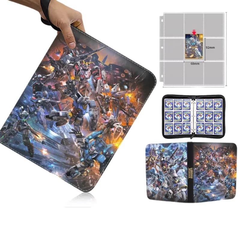 GUNDAM Raccoglitore per libri di carte di grandi dimensioni Porta biglietti da visita Collezione di giochi Hobby Gioco alla moda per bambini Regalo di lusso per cartoni animati di moda