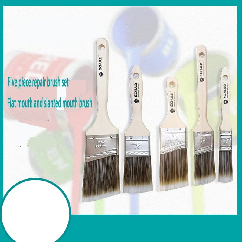 Set da cinque pezzi di colla a bocca inclinata, spazzola metallica, manico in legno, strumenti per la decorazione, pittura, rivestimento in lattice, pulizia del barbecue