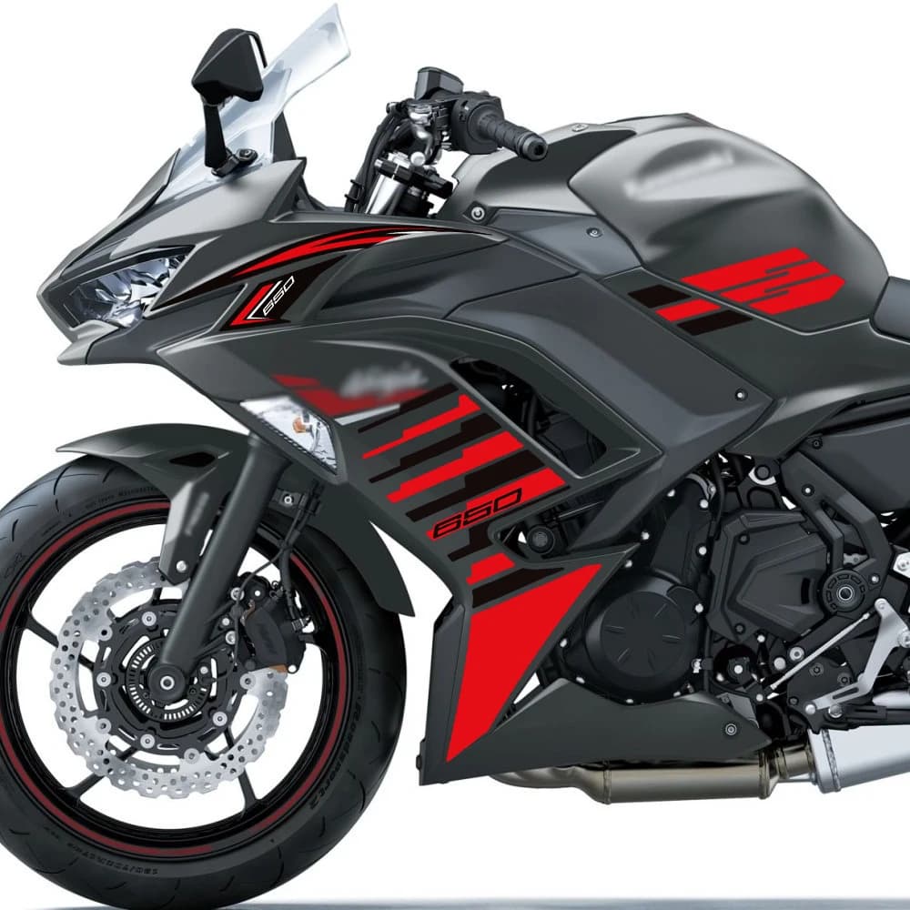 NUOVO Per kawasaki ninja 650 Rilievo del Carro Armato Manopole Laterali Gas Olio Combustibile Kit Ginocchio Carenatura Parafango Ruote Adesivi Decalcomanie 2020 - 2023 2024 2025