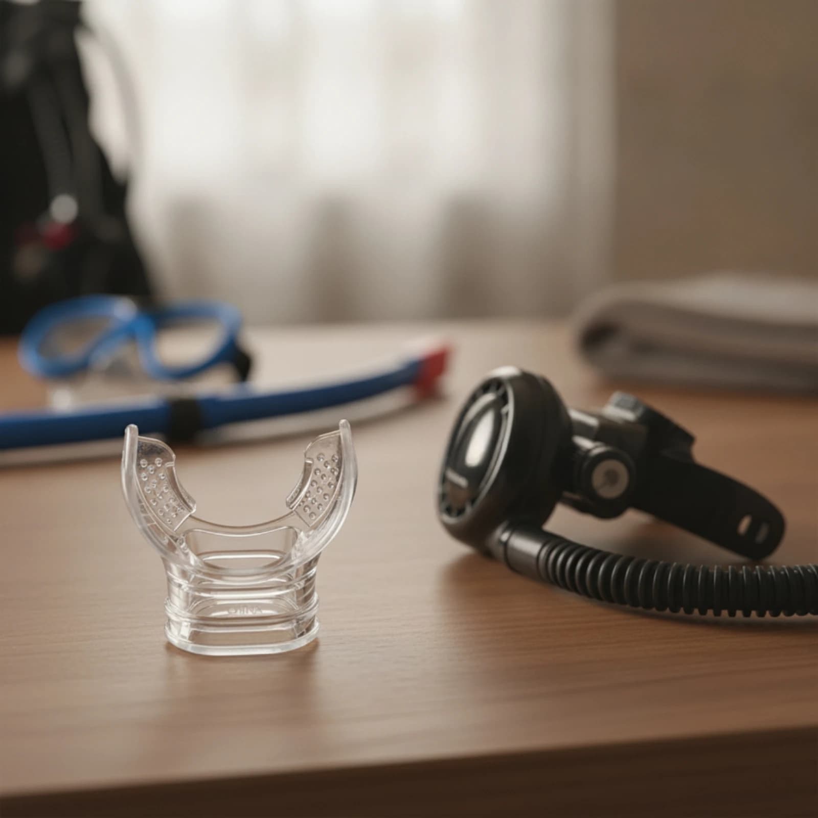 Scuba Diving Regulator Mouthpiece Transparent Silicone Mouthpiece with Lanyard Non Odorless for Divers, Snorkeling, Travel
