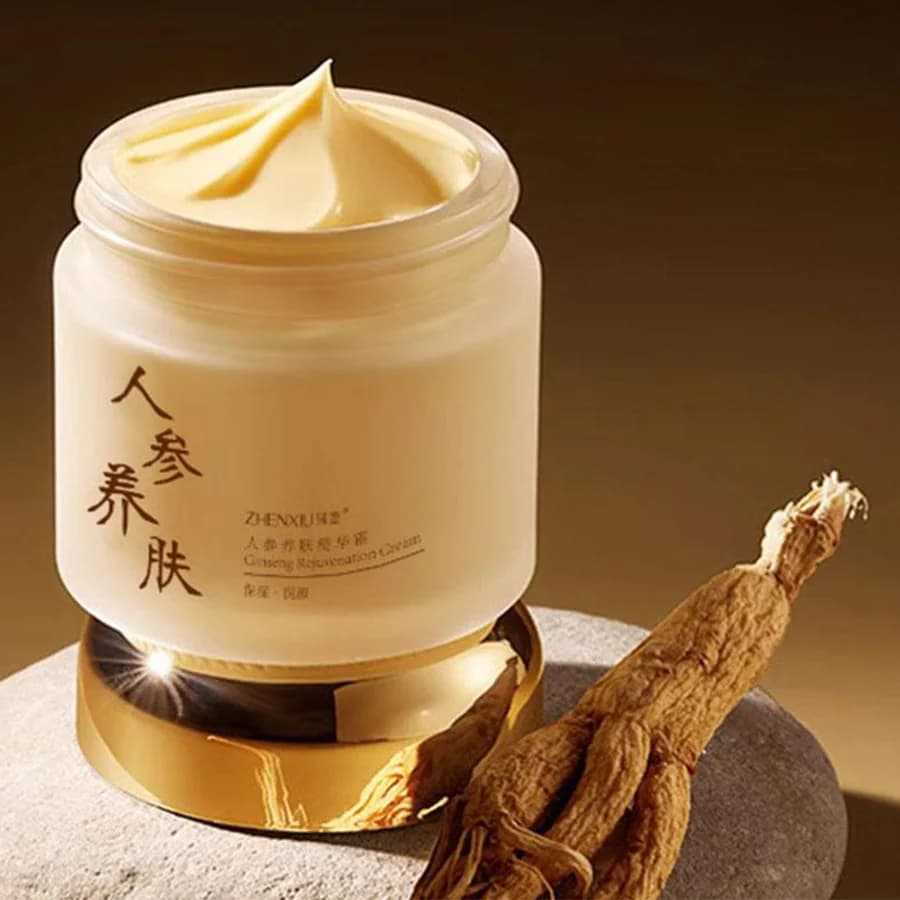 Crema Viso al Ginseng Cinese Antirughe Idratante Levigante Siero al Ginseng Anti-Invecchiamento Riduce le Linee Sottili Idratante Cura della Pelle