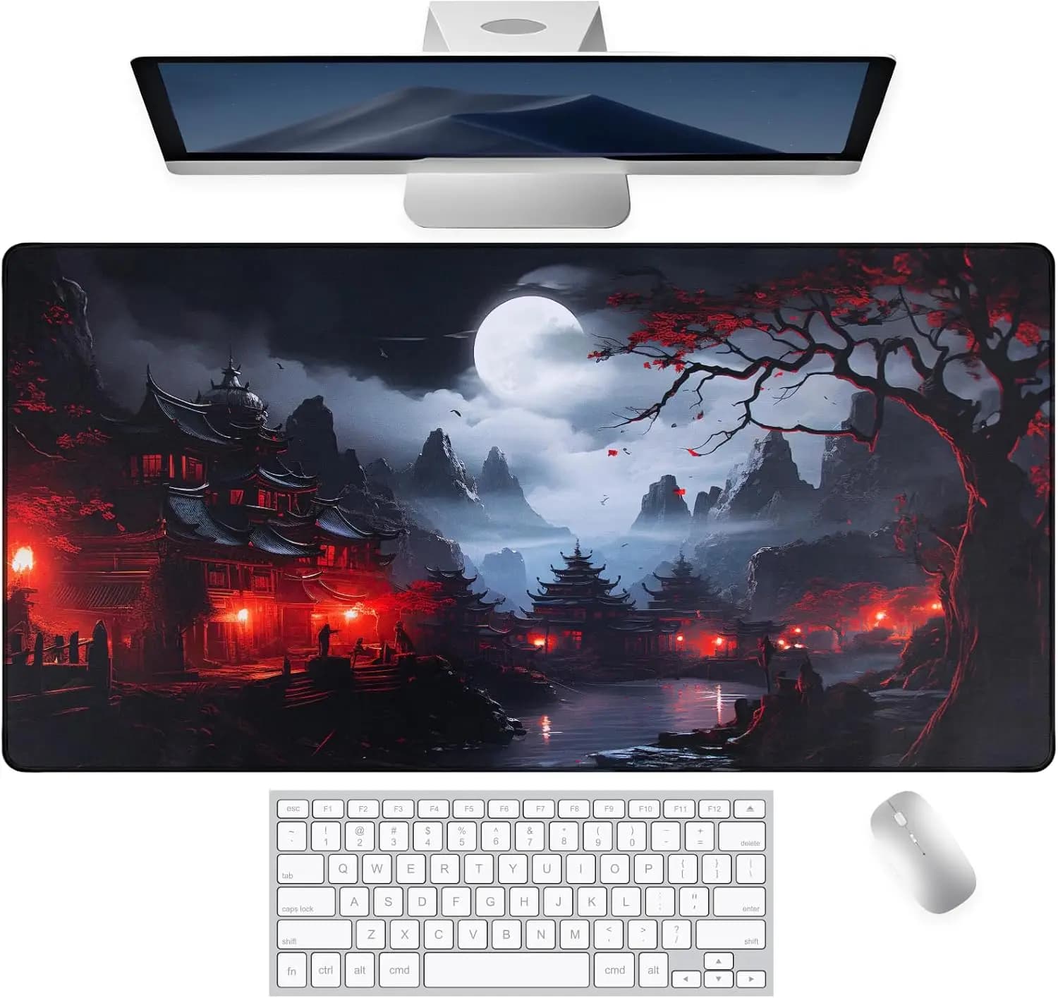 Full Moon attic night view game mousepad desktop keyboard anti-slip rubber washable XXL laptop carpet high-definition printing