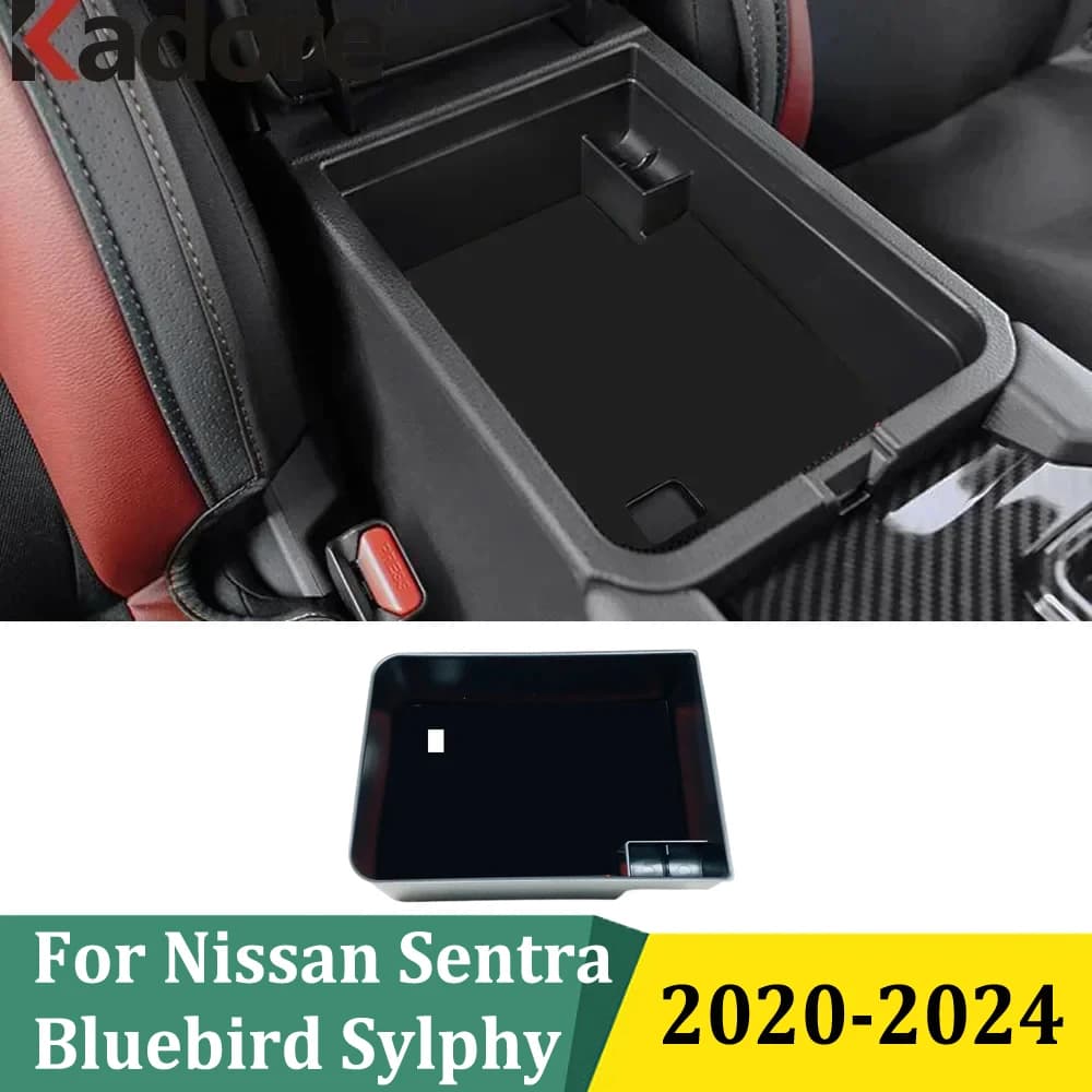 For Nissan Sentra Bluebird Sylphy 2020 2021 2022 2023 2024 AT Car Armrest Storage Box Central Glove Container Control Case