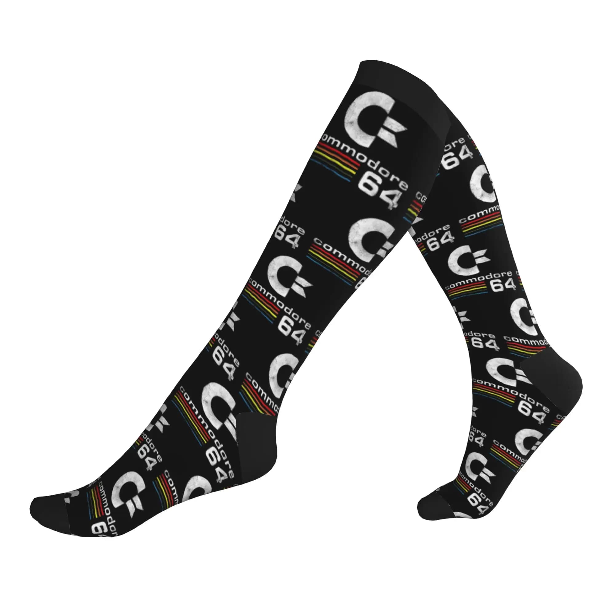 Funny Commodore 64 Socks Men Women Warm 3D Printing Sports Football Sports Compression Socks