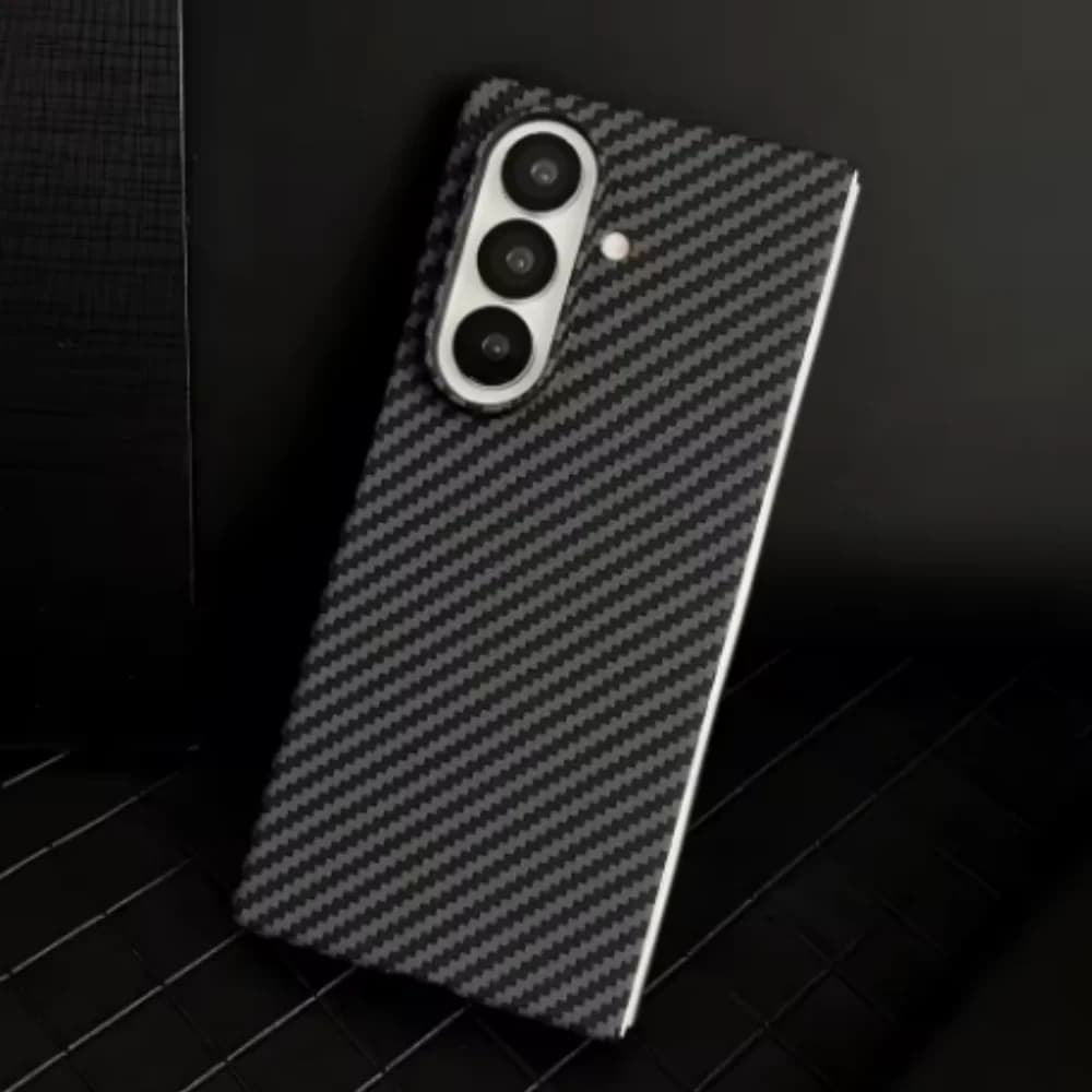 Foldable case with tempered film for Samsung Galaxy Z Fold 7 6 5 4 3, compatible with MagSafe, ultra-thin magnetic hard cover in carbon fiber