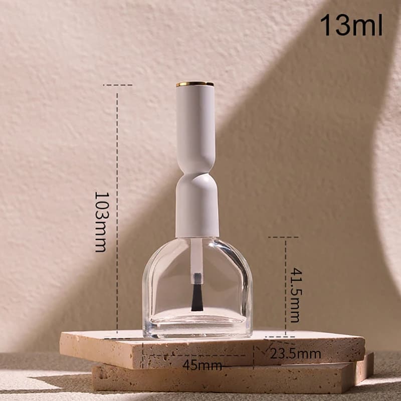 Mini 13 ml enamel glass bottle with brushes Vacuum container for nail gel packaging Reusable cosmetic container manicure oil dispenser