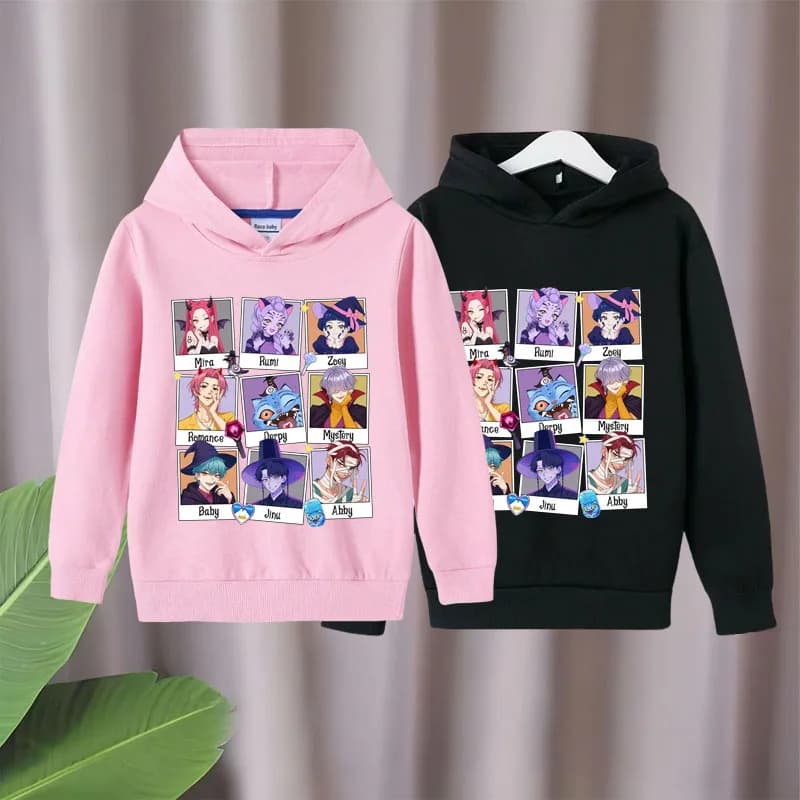 Nuova Collezione Primavera: Felpe con Cappuccio a Maniche Lunghe per Bambini, Stampa Cartoon K-POP, Casual, Traspiranti e Leggere